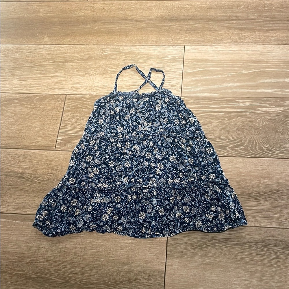 Old Navy Blue Floral Kids Casual Dress (B)